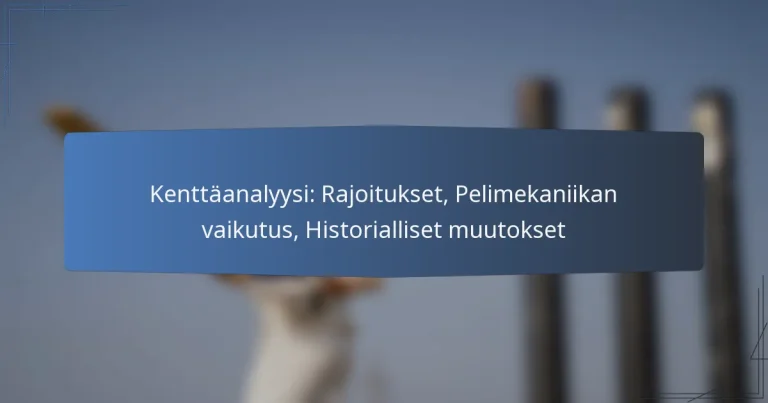 Kenttäanalyysi: Rajoitukset, Pelimekaniikan vaikutus, Historialliset muutokset