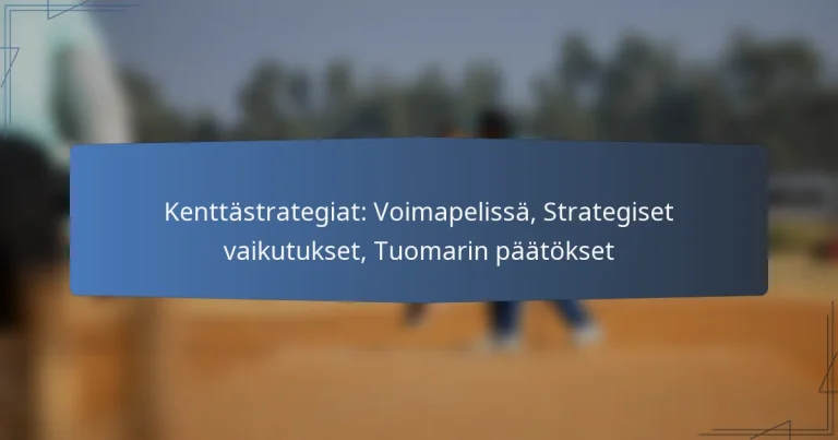 Kenttästrategiat: Voimapelissä, Strategiset vaikutukset, Tuomarin päätökset